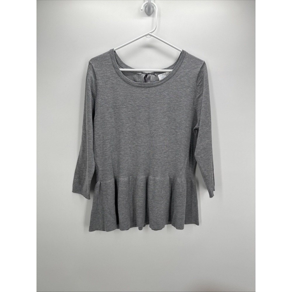 Time and Tru Women's Knit Crew Peplum Tie Back Lightweight Pullover Sweater XL